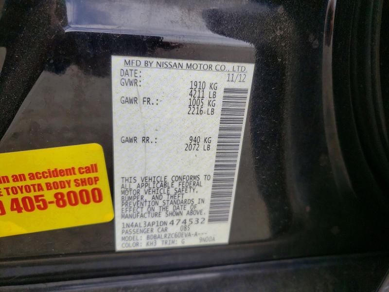 Aukcja sprzedaży 2013 Nissan Altima, vin: 1N4AL3AP1DN474532, numer aukcji: 67739986