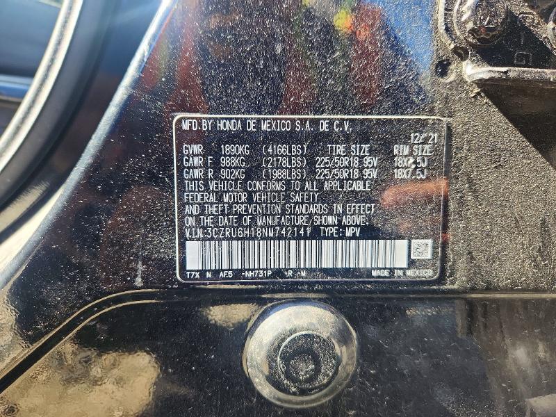 Продаж на аукціоні авто 2022 Honda Hr-v, vin: 3CZRU6H18NM742141, номер лоту: 68751756