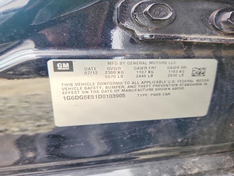 Aukcja sprzedaży 2013 Cadillac Cts, vin: 1G6DG5E51D0103905, numer aukcji: 69454056