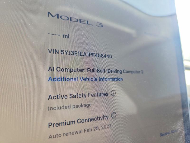 Aukcja sprzedaży 2023 Tesla Model 3, vin: 5YJ3E1EA1PF458440, numer aukcji: 67458256