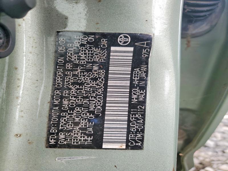 68071426 :رقم المزاد ، JTDKB20U983425468 vin ، 2008 Toyota Prius مزاد بيع