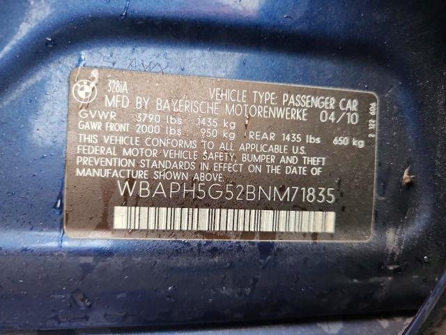 67381576 :رقم المزاد ، WBAPH5G52BNM71835 vin ، 2011 Bmw 328 مزاد بيع