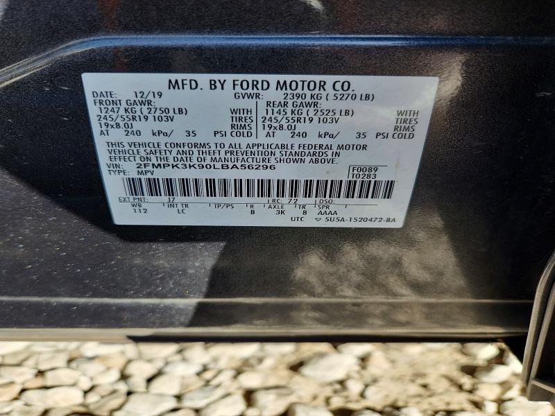 Продажа на аукционе авто 2020 Ford Edge, vin: 2FMPK3K90LBA56296, номер лота: 70428176
