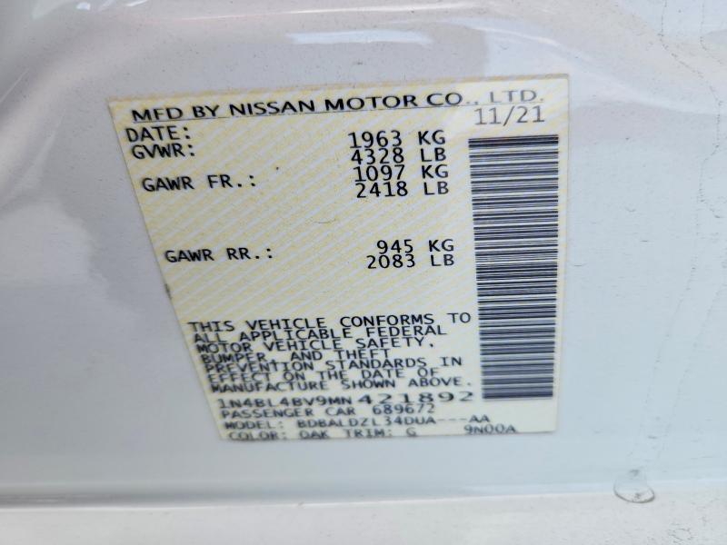 Продаж на аукціоні авто 2021 Nissan Altima, vin: 1N4BL4BV9MN421892, номер лоту: 68517916