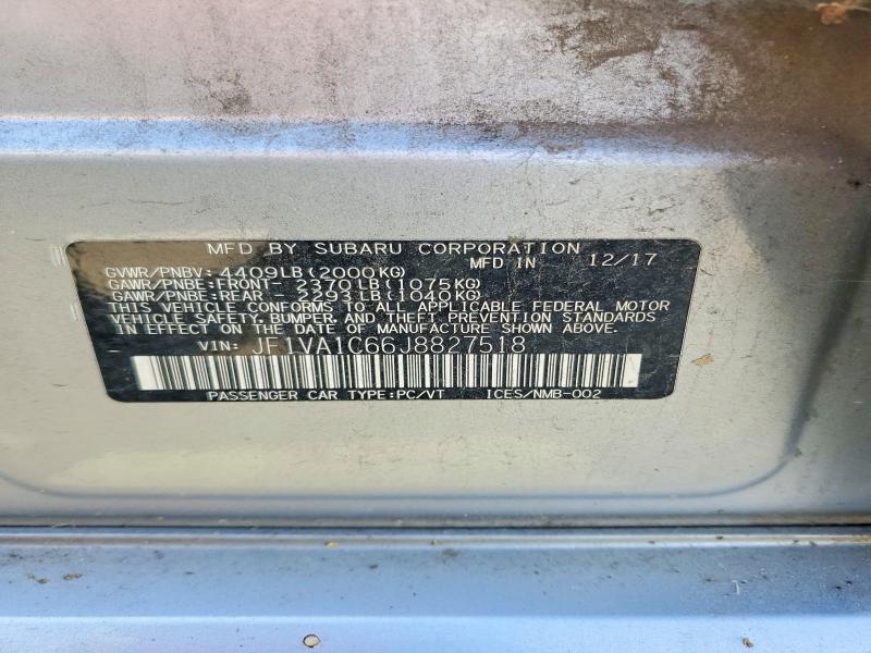 Aukcja sprzedaży 2018 Subaru Wrx, vin: JF1VA1C66J8827518, numer aukcji: 69544266