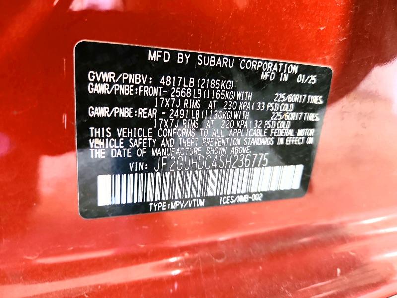 Продаж на аукціоні авто 2025 Subaru Crosstrek, vin: JF2GUHDC4SH236775, номер лоту: 68671536