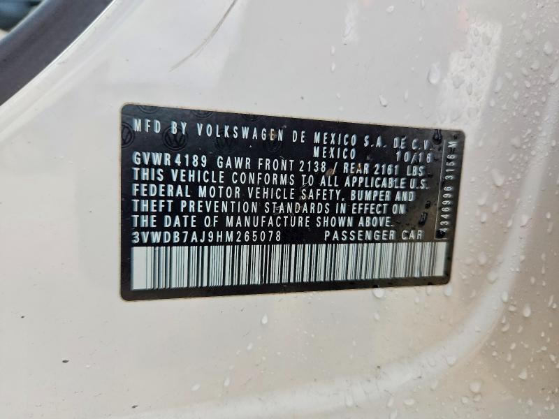 Aukcja sprzedaży 2017 Volkswagen Jetta, vin: 3VWDB7AJ9HM265078, numer aukcji: 68018916