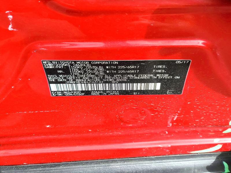 68372756 :رقم المزاد ، JTMBFREV4HJ163143 vin ، 2017 Toyota Rav4 مزاد بيع