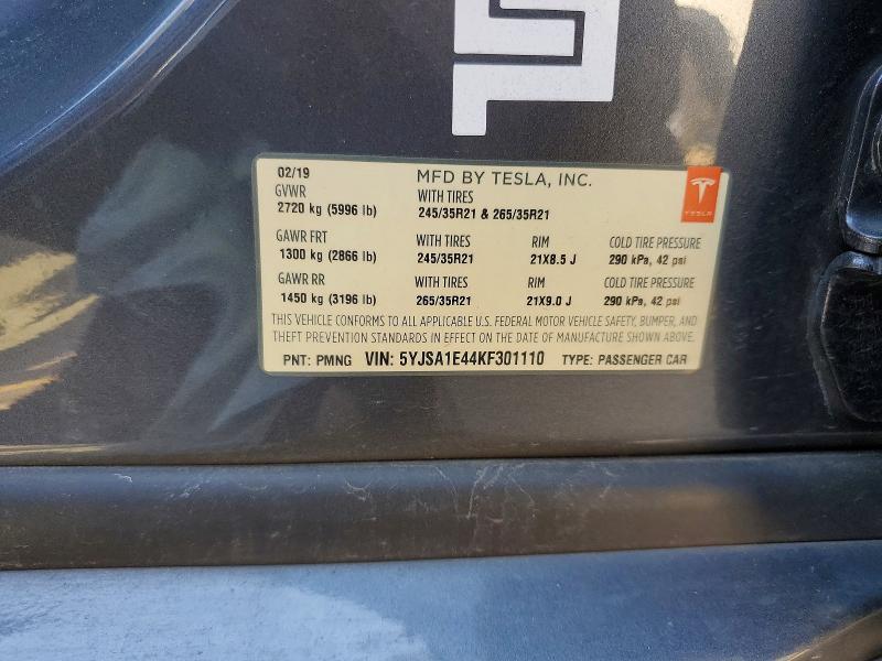 Aukcja sprzedaży 2019 Tesla Model S, vin: 5YJSA1E44KF301110, numer aukcji: 68647296
