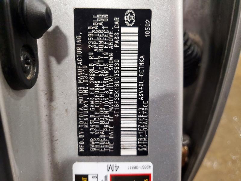 Продаж на аукціоні авто 2011 Toyota Camry, vin: 4T1BF3EK1BU135630, номер лоту: 69206756