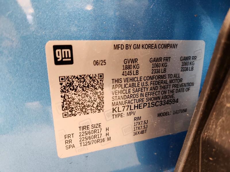 67196836 :رقم المزاد ، KL77LHEP1SC334594 vin ، 2025 Chevrolet Trax مزاد بيع