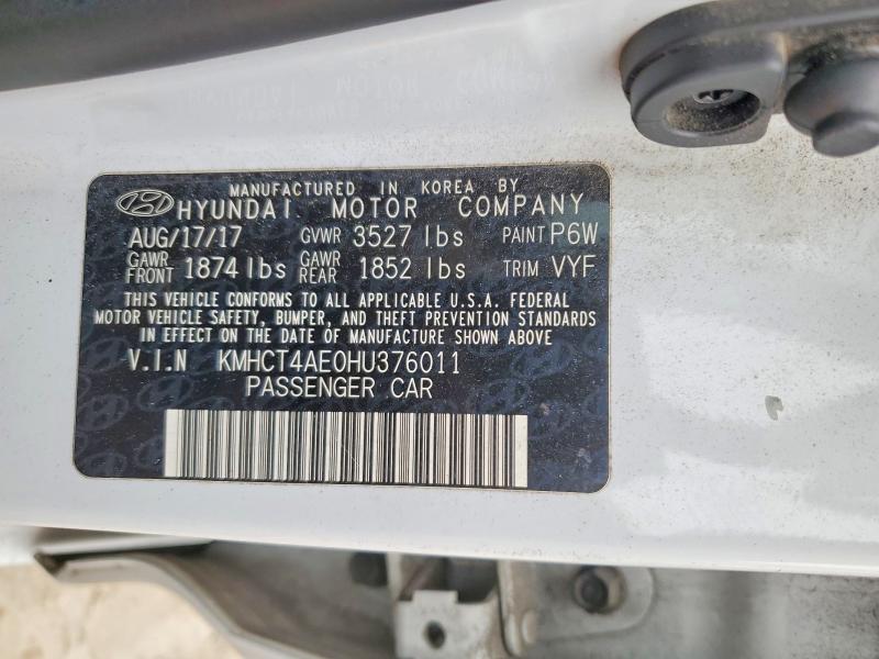 Aukcja sprzedaży 2017 Hyundai Accent, vin: KMHCT4AE0HU376011, numer aukcji: 70716066