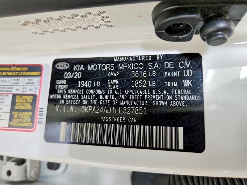 Продаж на аукціоні авто 2020 Kia Rio, vin: 3KPA24AD1LE327851, номер лоту: 67393526