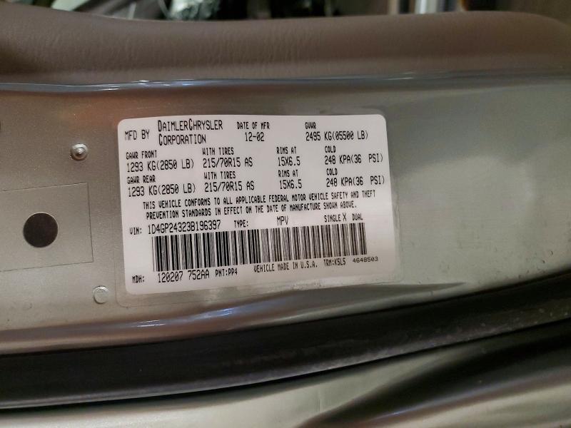 Auction sale of the 2003 Dodge Grand Caravan, vin: 1D4GP24323B196397, lot number: 64066146