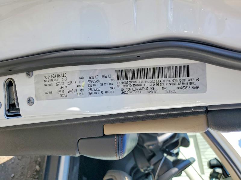 2017 Jeep Cherokee მანქანა იყიდება აუქციონზე, vin: 1C4PJLDB4HW653447, აუქციონის ნომერი: 67980576