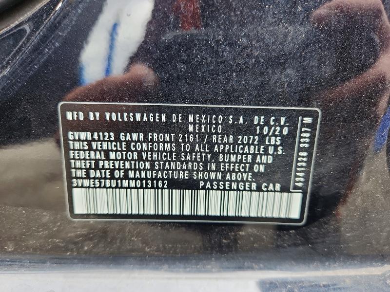 Aukcja sprzedaży 2021 Volkswagen Jetta, vin: 3VWE57BU1MM013162, numer aukcji: 70250856