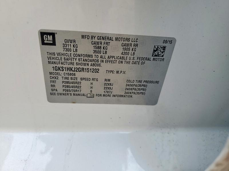 Aukcja sprzedaży 2016 Gmc Yukon Xl, vin: 1GKS1HKJ2GR151202, numer aukcji: 67301966