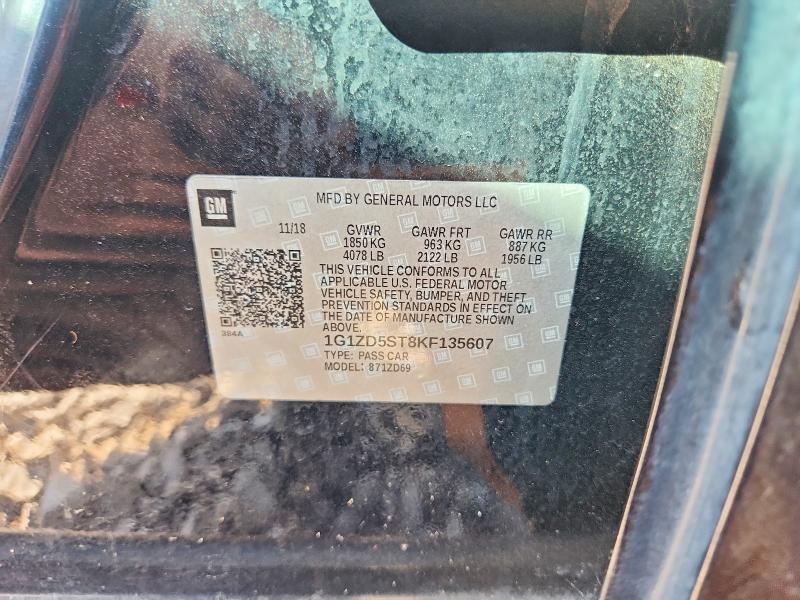2019 Chevrolet Malibu მანქანა იყიდება აუქციონზე, vin: 1G1ZD5ST8KF135607, აუქციონის ნომერი: 68716896