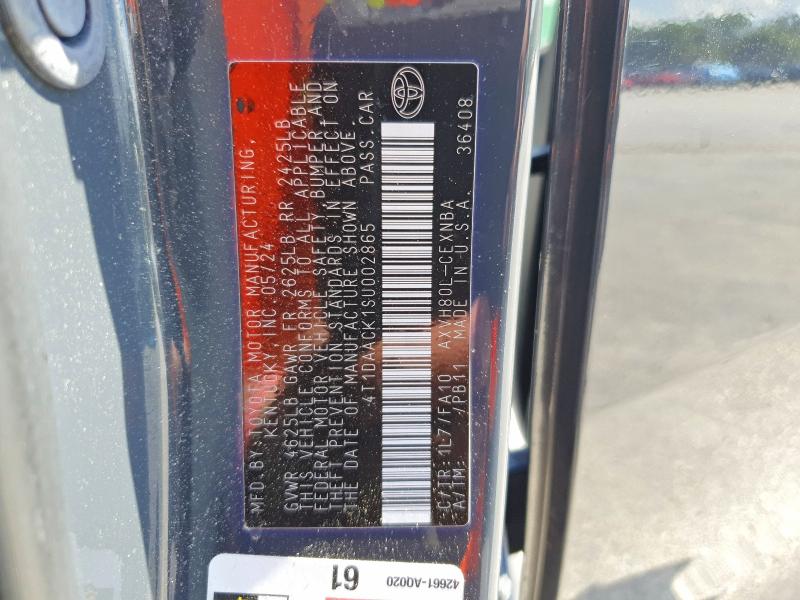 2025 Toyota Camry მანქანა იყიდება აუქციონზე, vin: 4T1DAACK1SU002865, აუქციონის ნომერი: 68800346