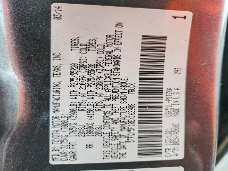 Aukcja sprzedaży 2014 Toyota Tundra, vin: 5TFGY5F10EX162908, numer aukcji: 69949716
