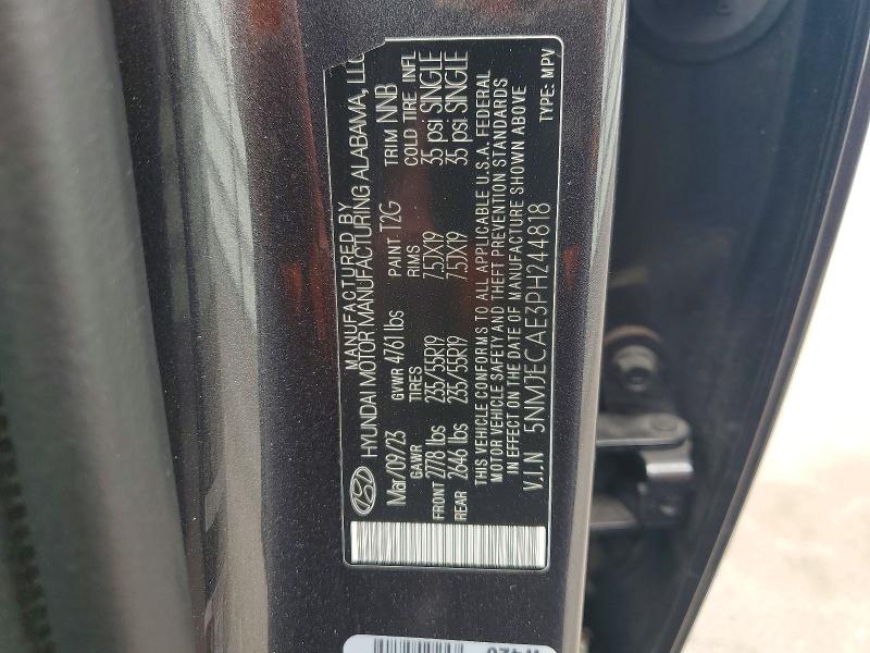 68751266 :رقم المزاد ، 5NMJECAE3PH244818 vin ، 2023 Hyundai Tucson مزاد بيع