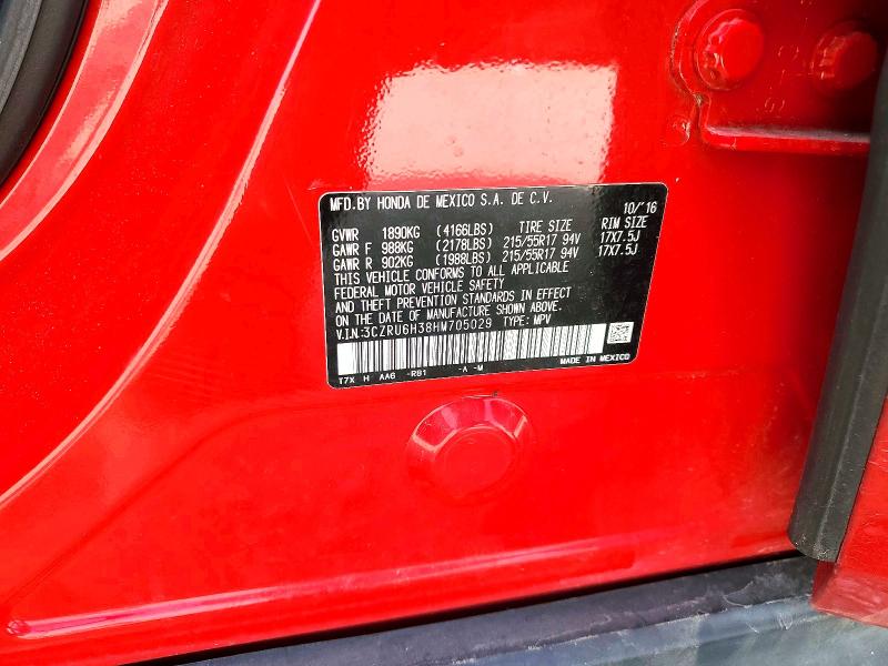 Aukcja sprzedaży 2017 Honda Hr-v, vin: 3CZRU6H38HM705029, numer aukcji: 69457316