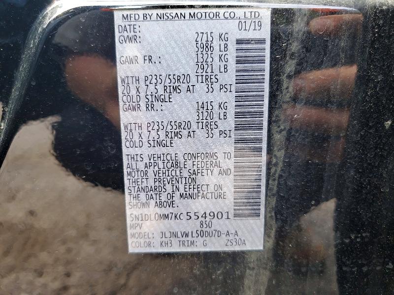 Aukcja sprzedaży 2019 Infiniti Qx60, vin: 5N1DL0MM7KC554901, numer aukcji: 66926026