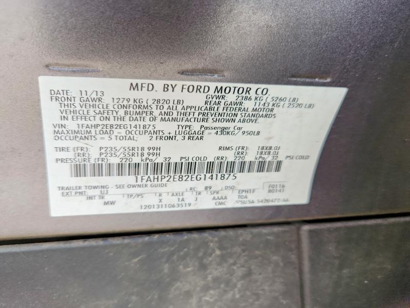 Продажа на аукционе авто 2014 Ford Taurus, vin: 1FAHP2E82EG141875, номер лота: 69378096