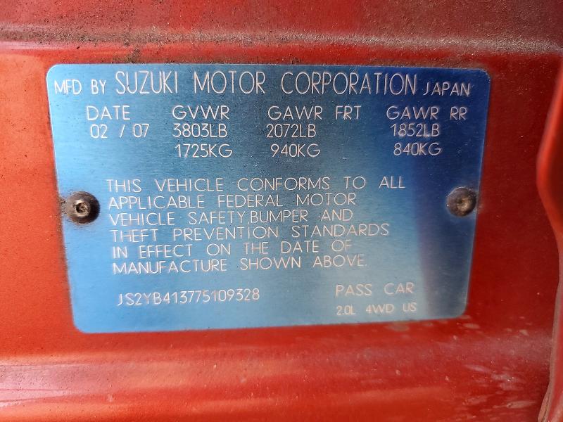 Продаж на аукціоні авто 2007 Suzuki Sx4, vin: JS2YB413775109328, номер лоту: 68063996
