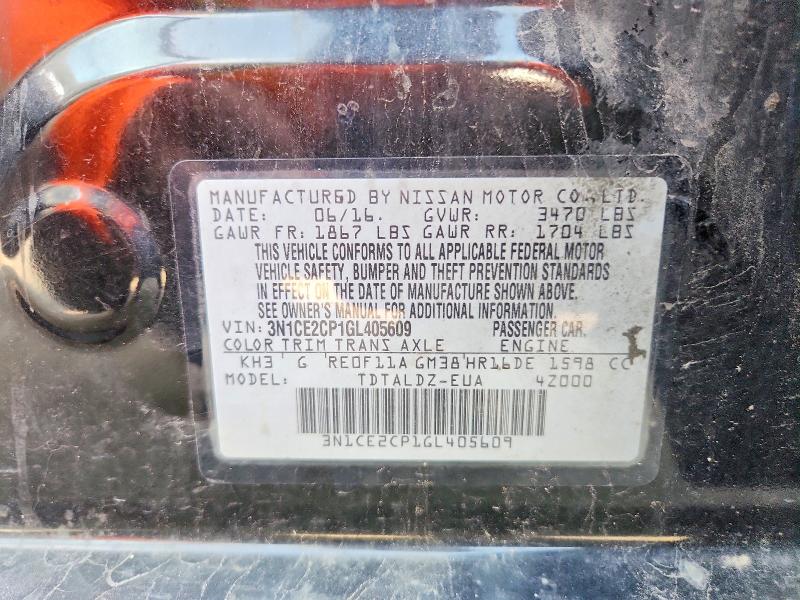 Продаж на аукціоні авто 2016 Nissan Versa, vin: 3N1CE2CP1GL405609, номер лоту: 69486486