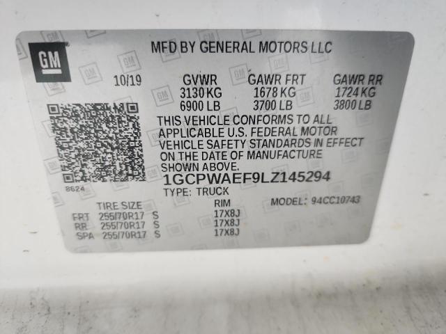 Продаж на аукціоні авто 2020 Chevrolet Silverado, vin: 1GCPWAEF9LZ145294, номер лоту: 69135536