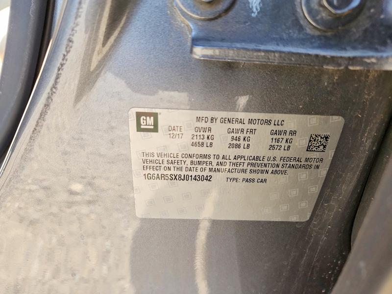 65955296 :رقم المزاد ، 1G6AR5SX8J0143042 vin ، 2018 Cadillac Cts مزاد بيع