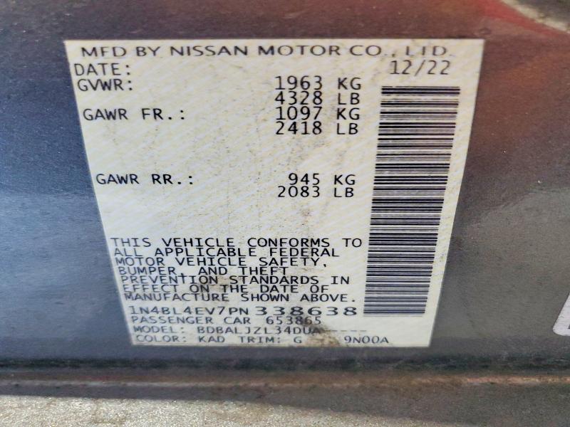 Продаж на аукціоні авто 2023 Nissan Altima, vin: 1N4BL4EV7PN338638, номер лоту: 67121576