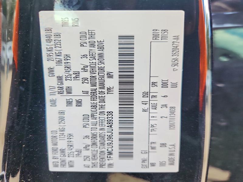 Aukcja sprzedaży 2018 Ford Escape, vin: 1FMCU9J96JUA89338, numer aukcji: 70318086