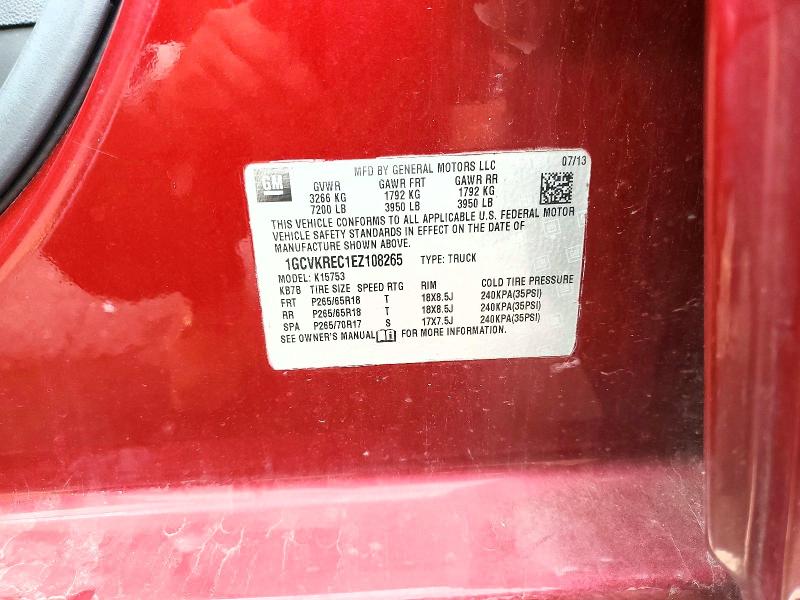 Aukcja sprzedaży 2014 Chevrolet Silverado, vin: 1GCVKREC1EZ108265, numer aukcji: 67881316