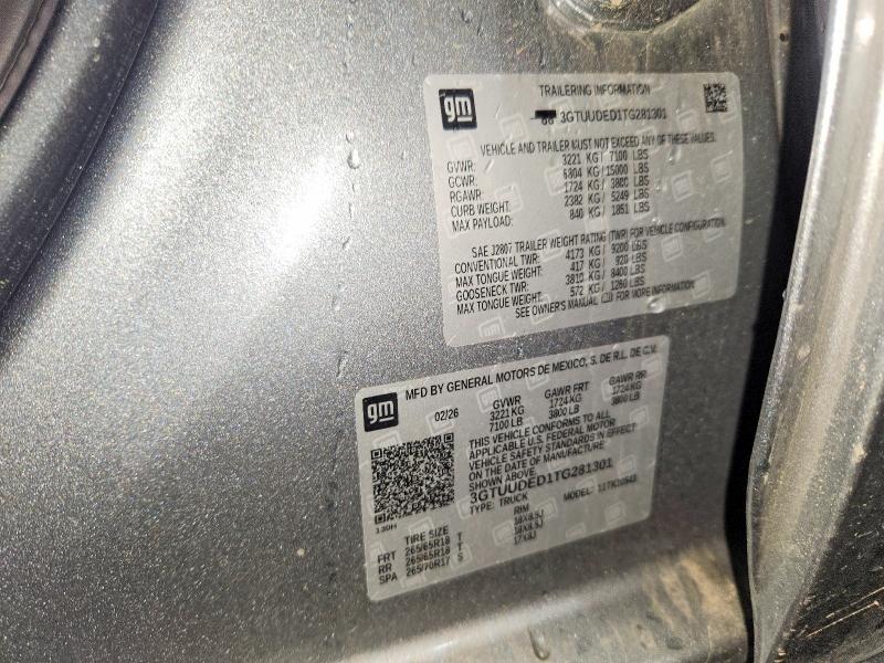 Продаж на аукціоні авто 2026 Gmc Sierra, vin: 3GTUUDED1TG281301, номер лоту: 67466866