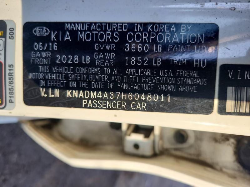 Aukcja sprzedaży 2017 Kia Rio, vin: KNADM4A37H6048011, numer aukcji: 67812366