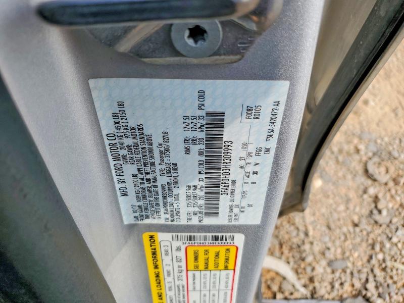 68153966 :رقم المزاد ، 3FA6P0HD3HR309993 vin ، 2017 Ford Fusion مزاد بيع