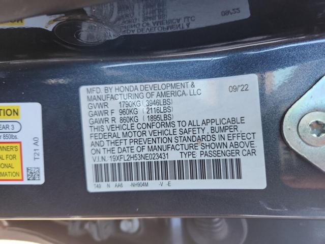 Aukcja sprzedaży 2022 Honda Civic, vin: 19XFL2H53NE023431, numer aukcji: 61367066