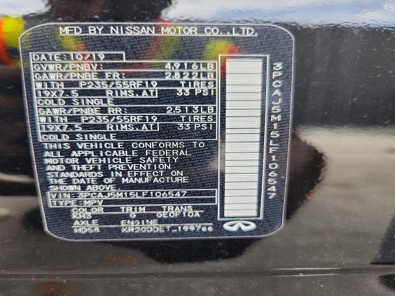 2020 Infiniti Qx50 მანქანა იყიდება აუქციონზე, vin: 3PCAJ5M15LF106547, აუქციონის ნომერი: 70990956