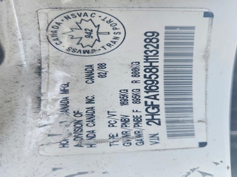 2008 Honda Civic მანქანა იყიდება აუქციონზე, vin: 2HGFA16958H113289, აუქციონის ნომერი: 68074236