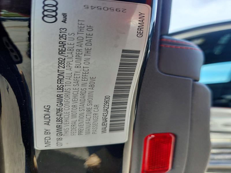 Aukcja sprzedaży 2018 Audi A4, vin: WAUENAF43JA229630, numer aukcji: 67913646
