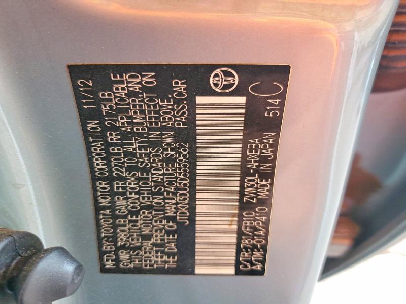 Aukcja sprzedaży 2013 Toyota Prius, vin: JTDKN3DU5D5559562, numer aukcji: 68656416