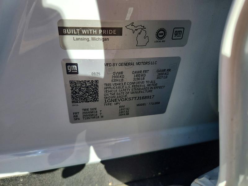 70147126 :رقم المزاد ، 1GNEVGKS7TJ168917 vin ، 2026 Chevrolet Traverse مزاد بيع