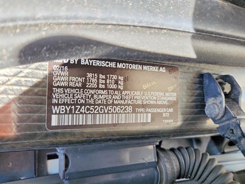 68856746 :رقم المزاد ، WBY1Z4C52GV506238 vin ، 2016 Bmw I3 مزاد بيع