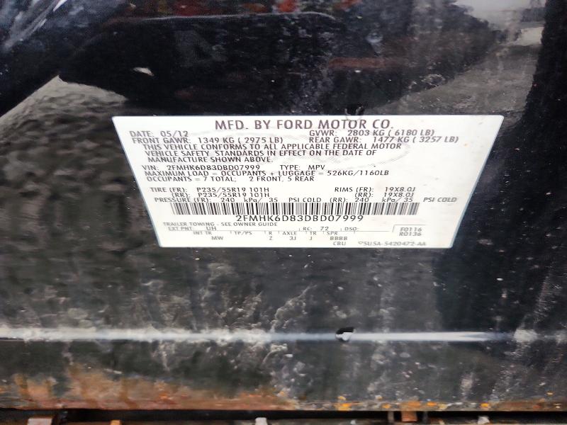 70428266 :رقم المزاد ، 2FMHK6D83DBD07999 vin ، 2013 Ford Flex مزاد بيع