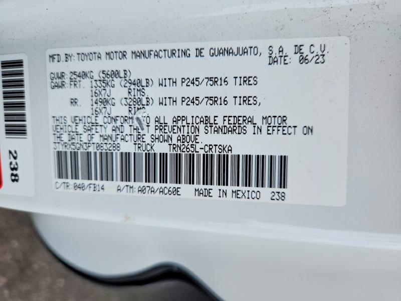 2023 Toyota Tacoma მანქანა იყიდება აუქციონზე, vin: 3TYRX5GN3PT083288, აუქციონის ნომერი: 69384466