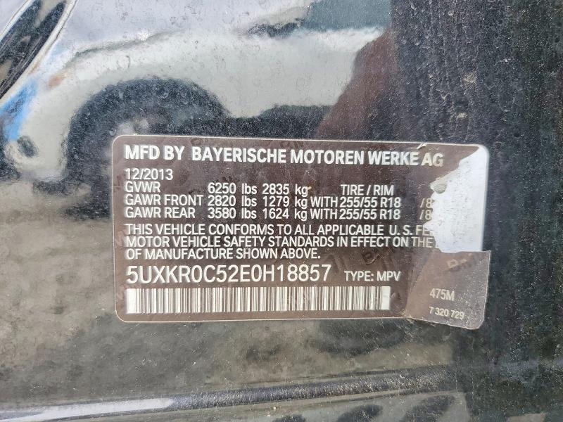 67606096 :رقم المزاد ، 5UXKR0C52E0H18857 vin ، 2014 Bmw X5 مزاد بيع