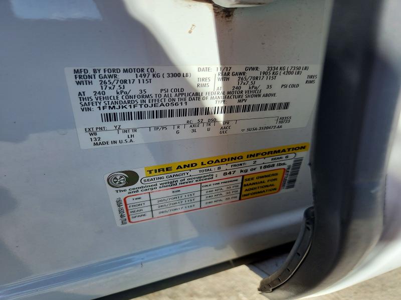 Aukcja sprzedaży 2018 Ford Expedition, vin: 1FMJK1FT0JEA05611, numer aukcji: 67159706