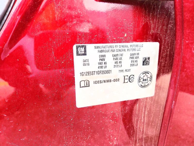 70487136 :رقم المزاد ، 1G1ZE5ST1GF293601 vin ، 2016 Chevrolet Malibu مزاد بيع